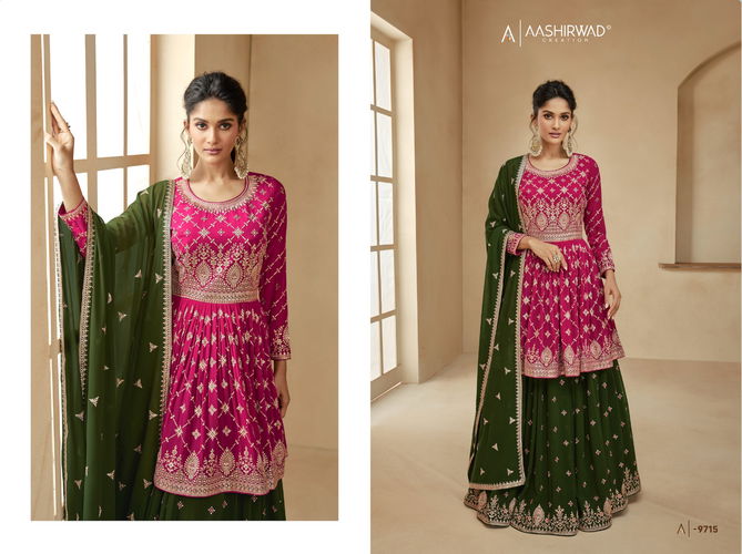 ASHIRWAD ANGEL Heavy Blooming Georgette With Heavy Sequence Work Sharar Salwar Suit